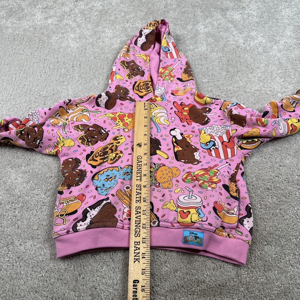 Disney Parks Hoodie Sweatshirt Kids Size 5/6 Pink Eats Collection Food - Picture 6 of 6